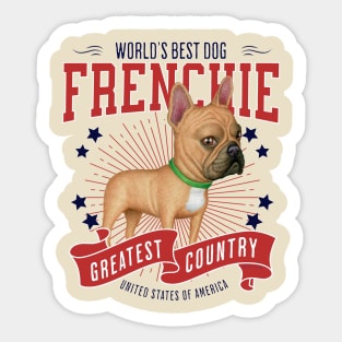 French Bulldog USA Sticker